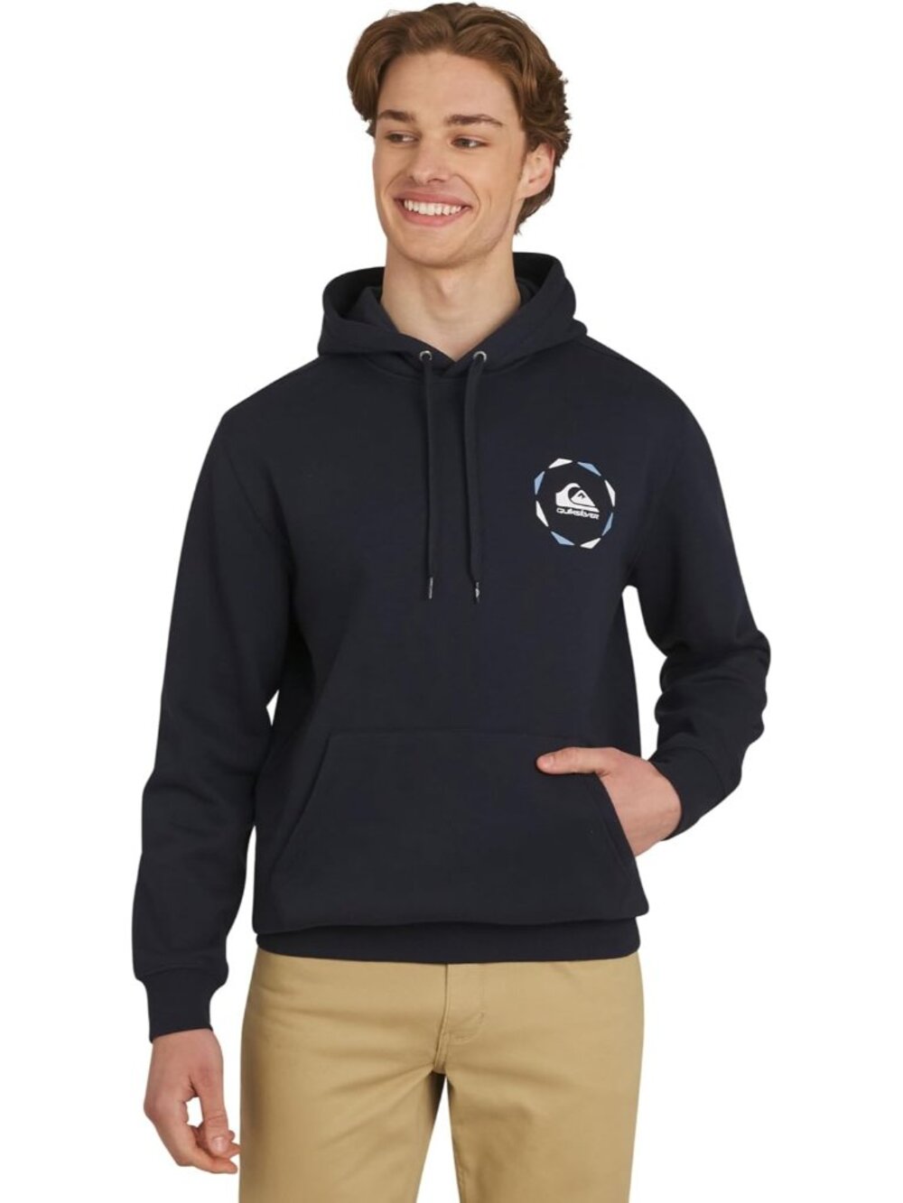 Quiksilver Men's Navy Regular Fit Super Soft Fleece Sweatshirt Hoodies